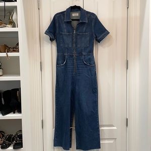 Reformation Wide Leg Denim Jumpsuit
